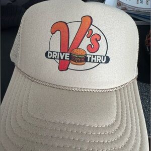 RARE Vs Drive Thru Khaki Trucker Hat